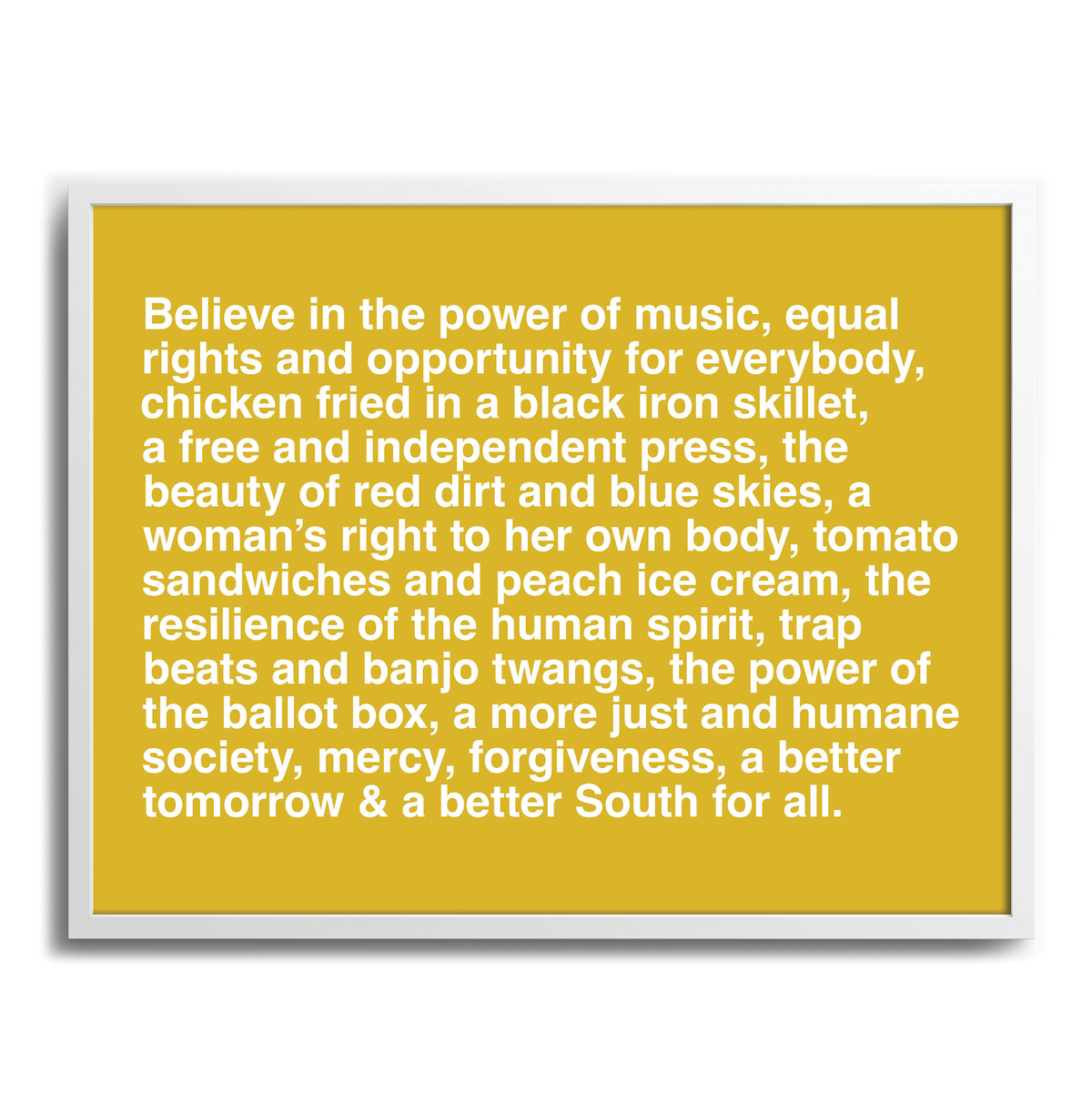 The Better South Beliefs Print (mustard)